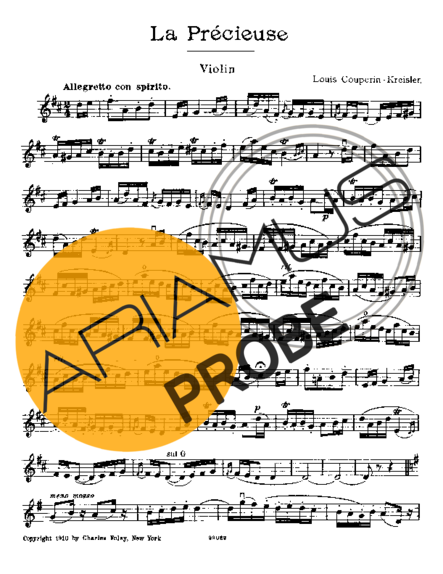 Fritz Kreisler La Precieuse score for Geigen