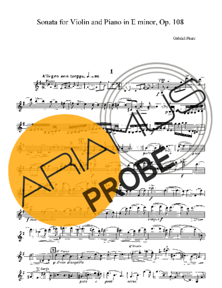 Gabriel Faure Violin Sonata 2 score for Geigen