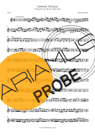 George Michael Careless Whisper score for Floete