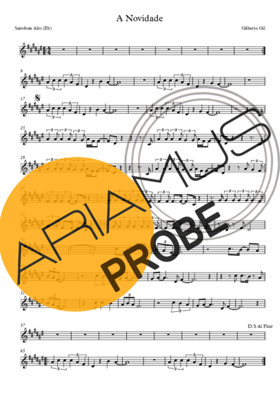 Gilberto Gil A Novidade score for Alt-Saxophon
