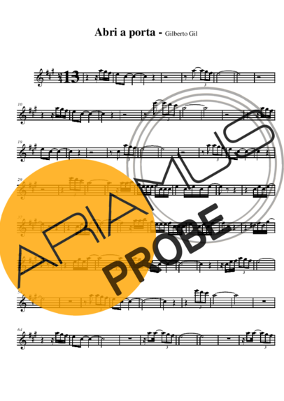 Gilberto Gil Abri a Porta score for Alt-Saxophon