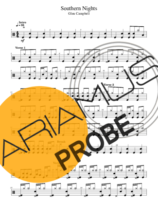 Glen Campbell Southern Nights Partituren für Schlagzeug