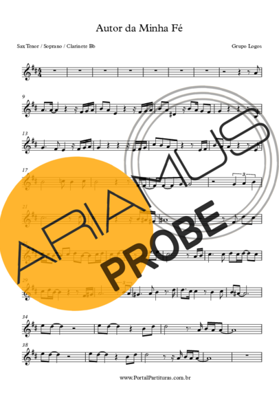 Grupo Logos Autor da Minha Fé score for Tenor-Saxophon Sopran (Bb)