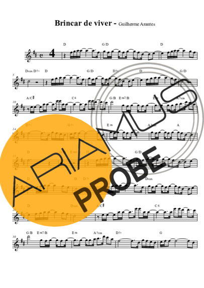 Guilherme Arantes Brincar de Viver score for Alt-Saxophon