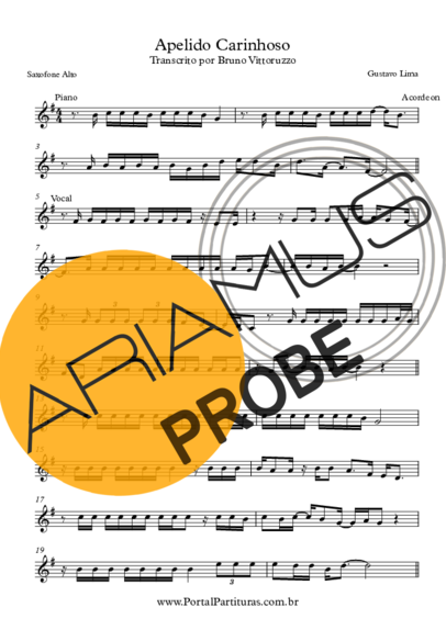 Gusttavo Lima Apelido Carinhoso score for Alt-Saxophon