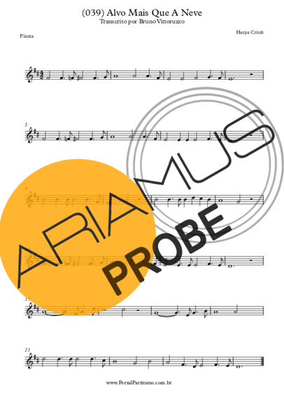 Harpa Cristã (039) Alvo Mais Que A Neve score for Floete