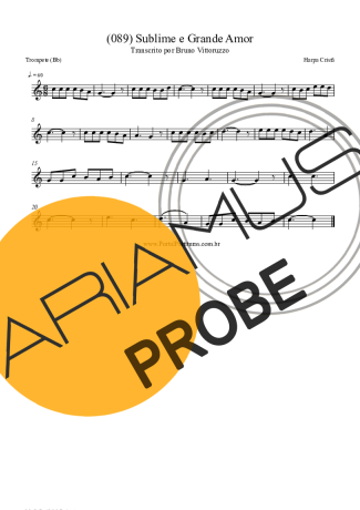 Harpa Cristã (089) Sublime E Grande Amor score for Trompete