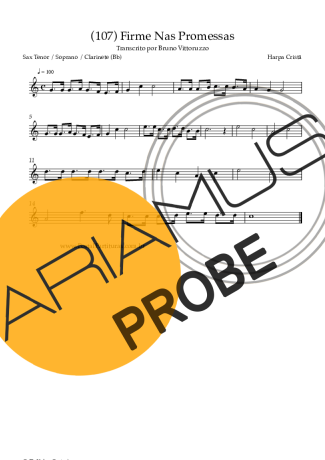 Harpa Cristã (107) Firme Nas Promessas score for Tenor-Saxophon Sopran (Bb)