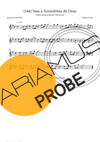 Harpa Cristã (144) Vem à Assembleia De Deus score for Alt-Saxophon