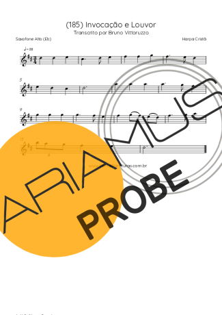 Harpa Cristã (185) Invocação E Louvor score for Alt-Saxophon