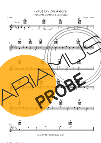 Harpa Cristã (240) Oh Dia Alegre score for Akustische Gitarre