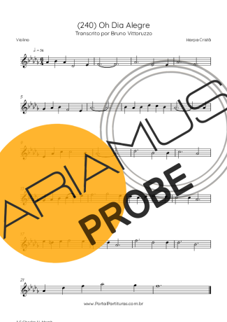 Harpa Cristã (240) Oh Dia Alegre score for Geigen