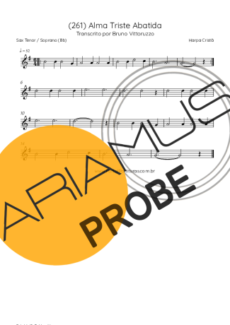 Harpa Cristã (261) Alma Triste Abatida score for Tenor-Saxophon Sopran (Bb)