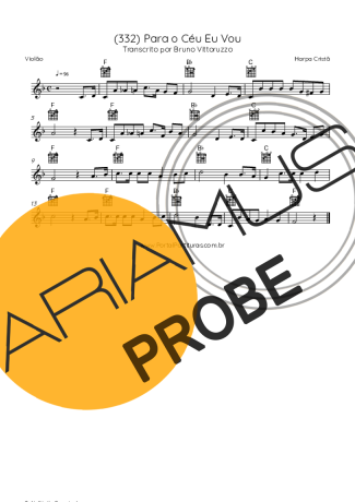 Harpa Cristã (332) Para O Céu Eu Vou score for Akustische Gitarre