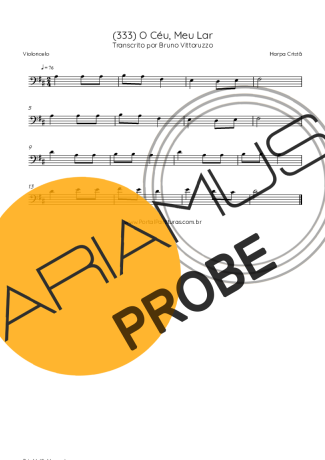 Harpa Cristã (333) O Céu Meu Lar score for Cello