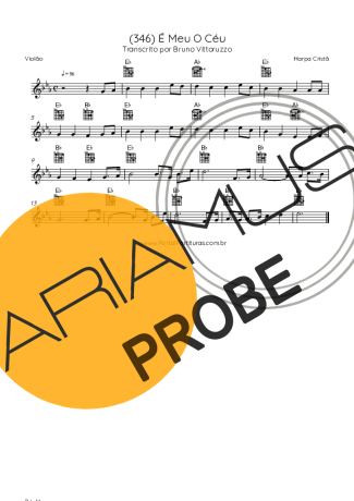 Harpa Cristã (346) É Meu O Céu score for Akustische Gitarre