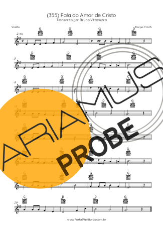 Harpa Cristã (355) Fala Do Amor De Cristo score for Akustische Gitarre