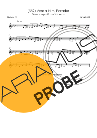 Harpa Cristã (359) Vem A Mim Pecador Partituren für Klarinette (C)