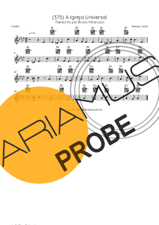 Harpa Cristã (375) A Igreja Universal Partituren für Akustische Gitarre