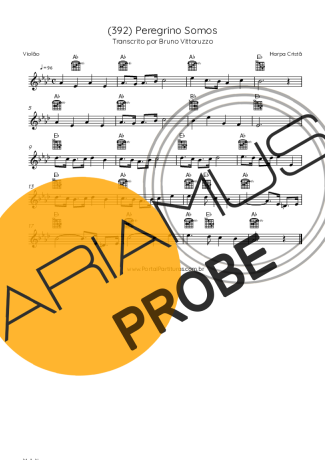 Harpa Cristã (392) Peregrino Somos Partituren für Akustische Gitarre