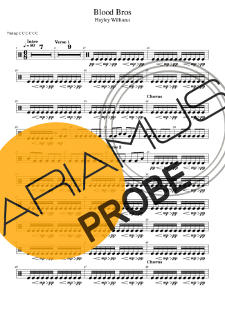 Hayley Williams Blood Bros score for Schlagzeug