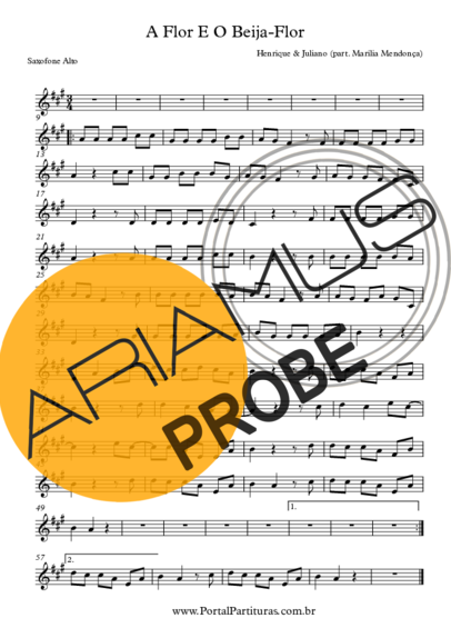 Henrique e Juliano A Flor e o Beija-Flor score for Alt-Saxophon