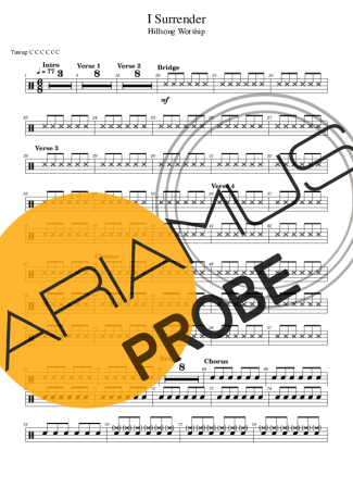 Hillsong Worship I Surrender score for Schlagzeug