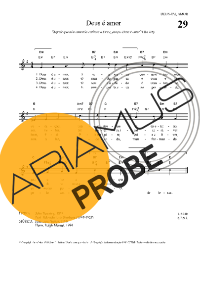 Hinário Para o Culto Cristão Deus é Amor score for Keys