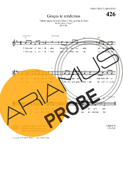 Hinário Para o Culto Cristão Graças Te Rendemos score for Keys