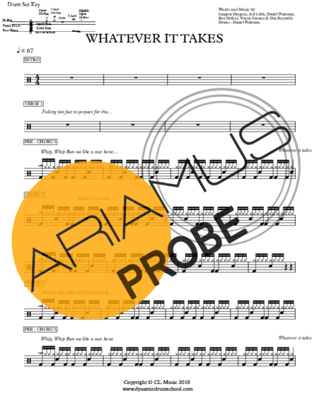 Imagine Dragons Whatever It Takes score for Schlagzeug