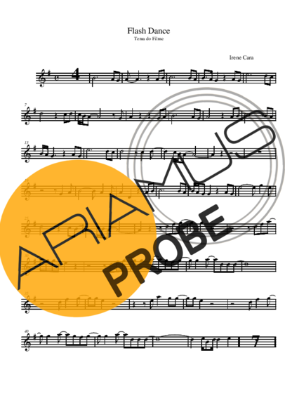 Irene Cara Flashdance score for Alt-Saxophon