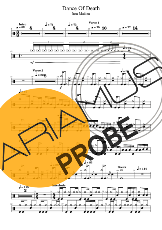 Iron Maiden Dance Of Death score for Schlagzeug