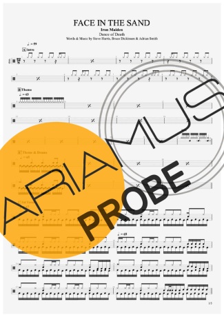 Iron Maiden Face In The Sand score for Schlagzeug