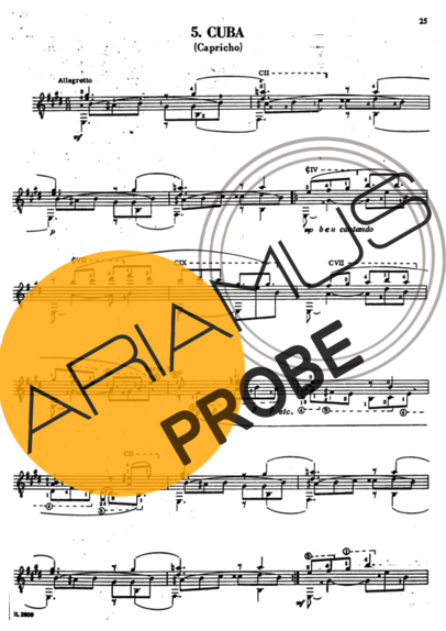 Isaac Albéniz Cuba score for Akustische Gitarre