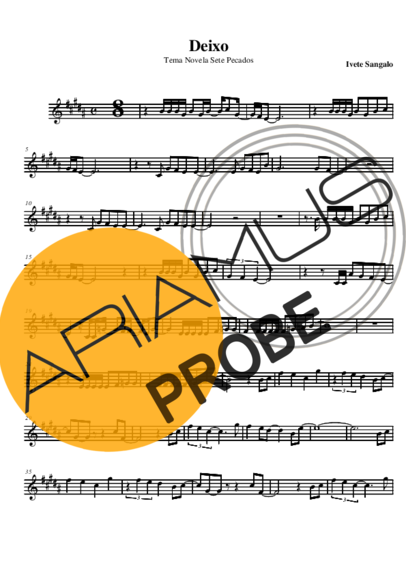 Ivete Sangalo Deixo (Novela Sete Pecados) score for Alt-Saxophon