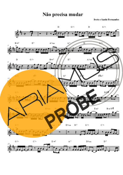 Ivete Sangalo Não Precisa Mudar score for Tenor-Saxophon Sopran (Bb)