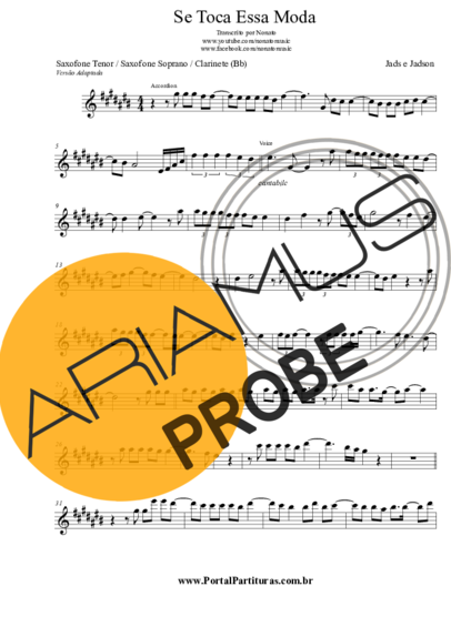 Jads e Jadson Se Toca Essa Moda score for Tenor-Saxophon Sopran (Bb)