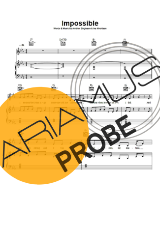 James Arthur Impossible score for Klavier