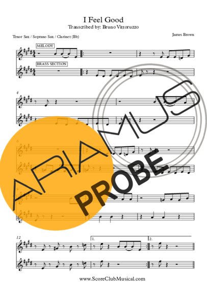 James Brown I Got You (I Feel Good) score for Tenor-Saxophon Sopran (Bb)