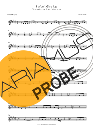 Jason Mraz I Won´t Give Up score for Trompete
