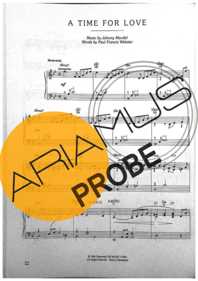 Jazz Standard A Time For Love score for Klavier