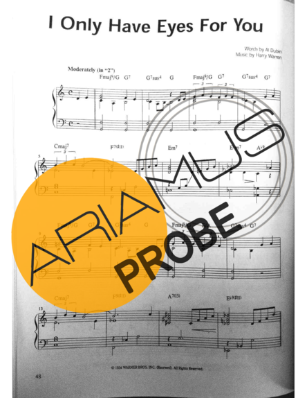 Jazz Standard I Only Have Eyes For You score for Klavier