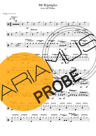 Jerry Jeff Walker Mr Bojangles Partituren für Schlagzeug