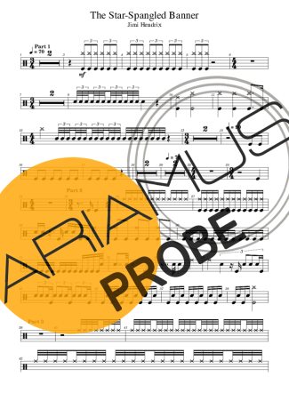 Jimi Hendrix The Star Spangled Banner Partituren für Schlagzeug