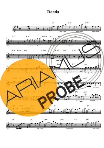 João Gilberto Ronda score for Tenor-Saxophon Sopran (Bb)
