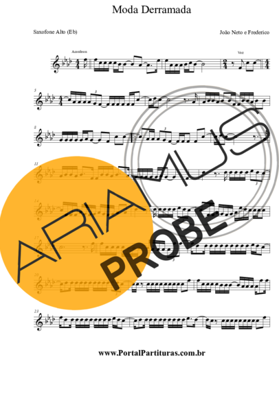 João Neto e Frederico Moda Derramada score for Alt-Saxophon