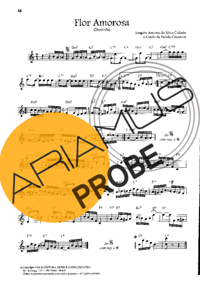 Joaquim Antonio da Silva Flor Amorosa score for Floete