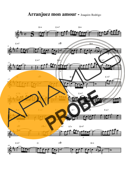 Joaquim Rodrigo Arranjuez Mon Amor score for Alt-Saxophon