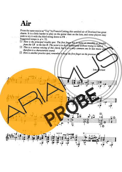 John Dowland Air score for Akustische Gitarre