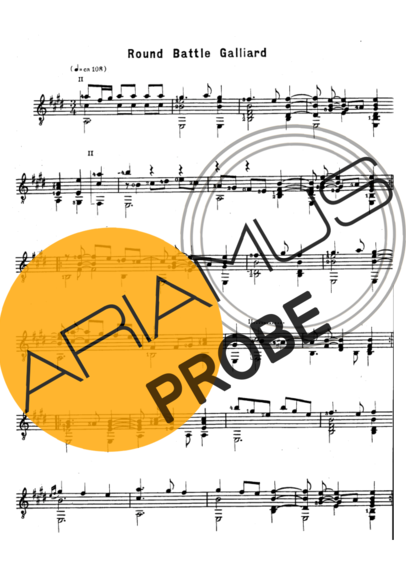 John Dowland Round Battle Galliard score for Akustische Gitarre